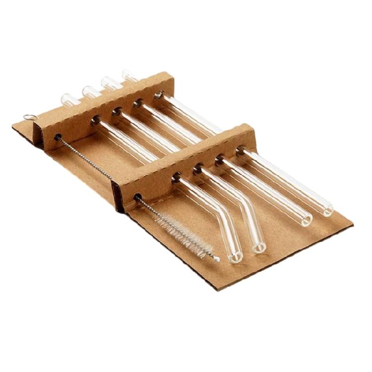 Glass Straw Drinking Straw Reusable Straw with Cleaning Brush Juices Straw Glass Straw Set Drink Straw for Drinking