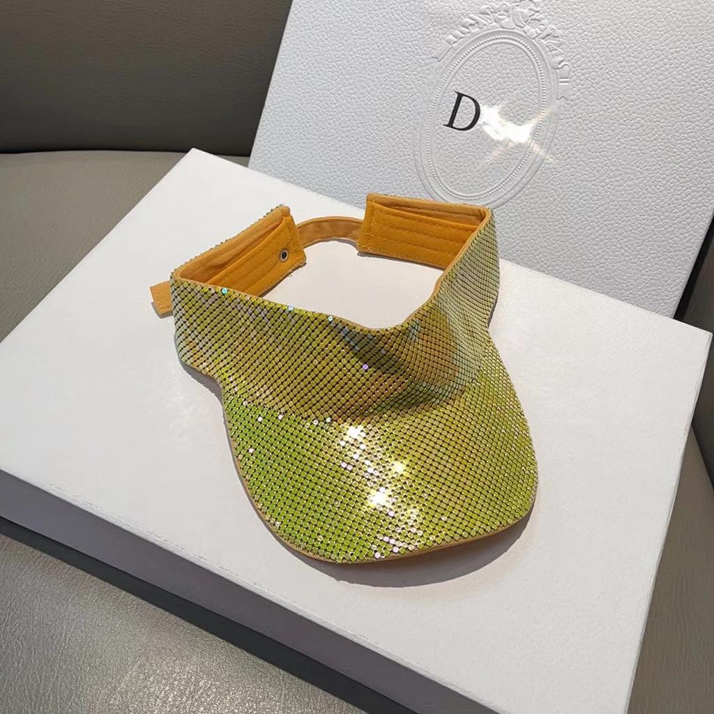 Super Shiny Bilibili Full Drill Custom Fisherman Hat Empty Top Hat Light Luxury Ladies Hat Summer Fashion Sun Hat