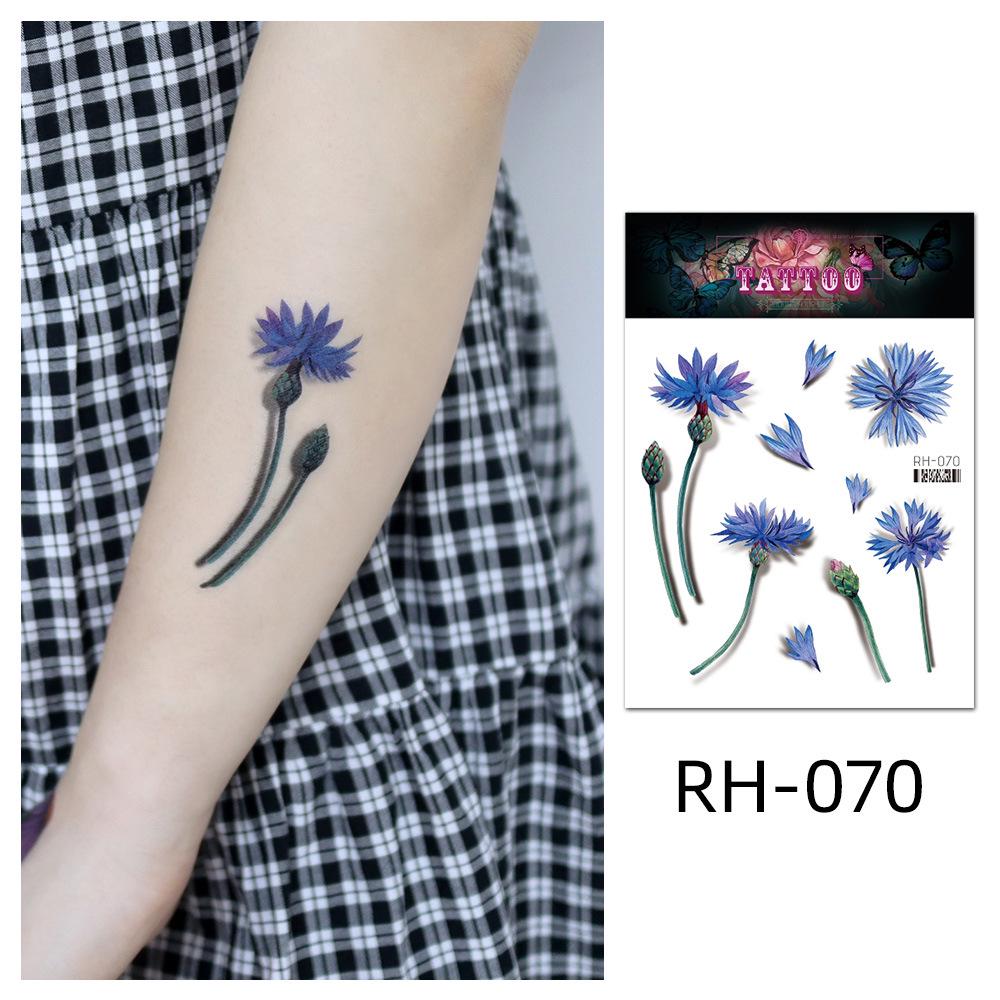 Waterproof Colorful Flower Tattoo Stickers - Disposable Tattoos