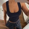 2025 Sommer Damen figurbetontes Racerback U-Ausschnitt Tanktop