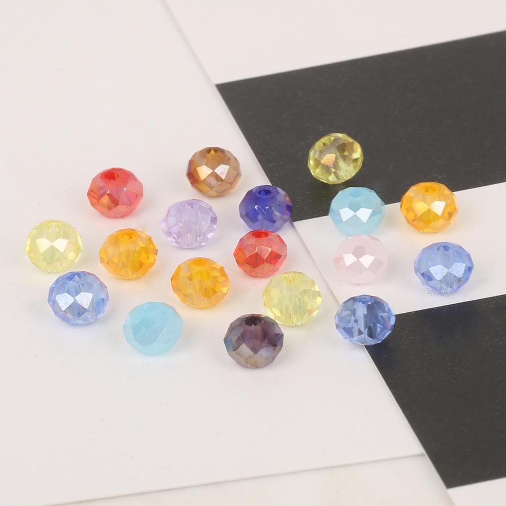 Perline di cristallo da 6 mm Perline sfuse in vetro sfaccettato multicolore per la creazione di gioielli Orecchini con collana fai da te