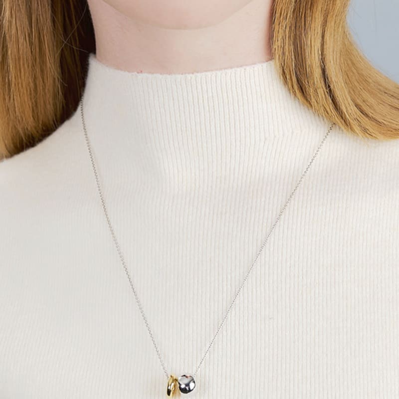 

ENGBROX deux ring necklace gold