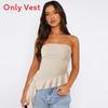 Y2k Slim Fit Sexy Bare Shoulder Top With Tassels For Summer Party