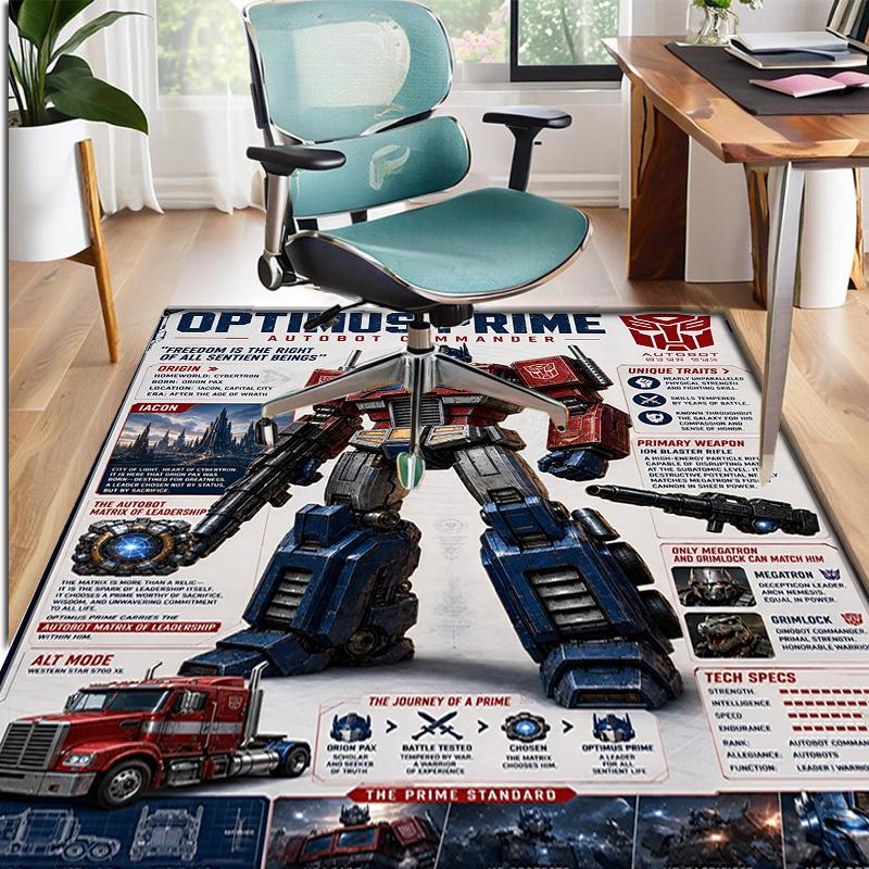 Transformers Pattern Rug, Indoor/Outdoor Mat, for Picnic, Gameroom, Bedroom, Office, Living Room, Home Decor Carpet, Birthday Gift
