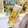 Large Capacity Plastic Straw Water Cup Creative Transparent Juice Drink Cup Portable Shock-Resistant Tea Cup Home Accessories