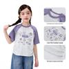 Xiaoyinman Girls' Summer Color-block Cartoon Print T-Shirt