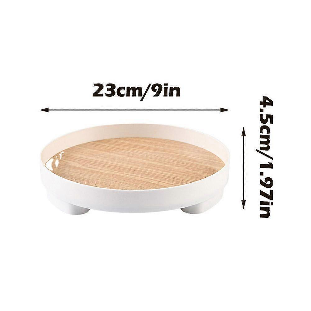 Desktop Storage Tray 23x4.5cm - ABS Round Design Cosmetic Organizer Nordic Style