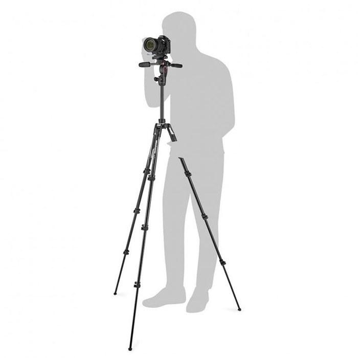 Manfrotto befree Advance 3-Way Live Travel Tripod Kit MH01HY-3W Head, 13.2 lb Capacity, 59.4" Height, with Carrying Bag, Black