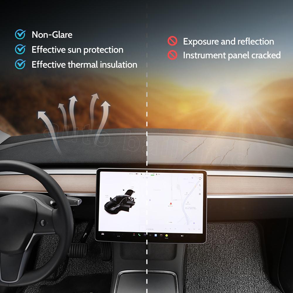 For Tesla Model Y  2022 2023 Interior Auto Accessories Dash Mat Dashboard Decorative Cushion Light-Proof Pad Non-Slip