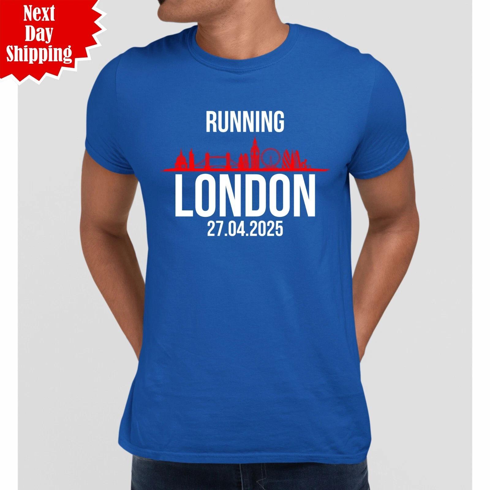Running London 2025 T Shirt Run Running The Marathon First Printed Dad Gift Top S