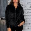 Women's Zip-Up Cardigan Soft Plush Warm Outerwear with Pockets for Fall and Winter