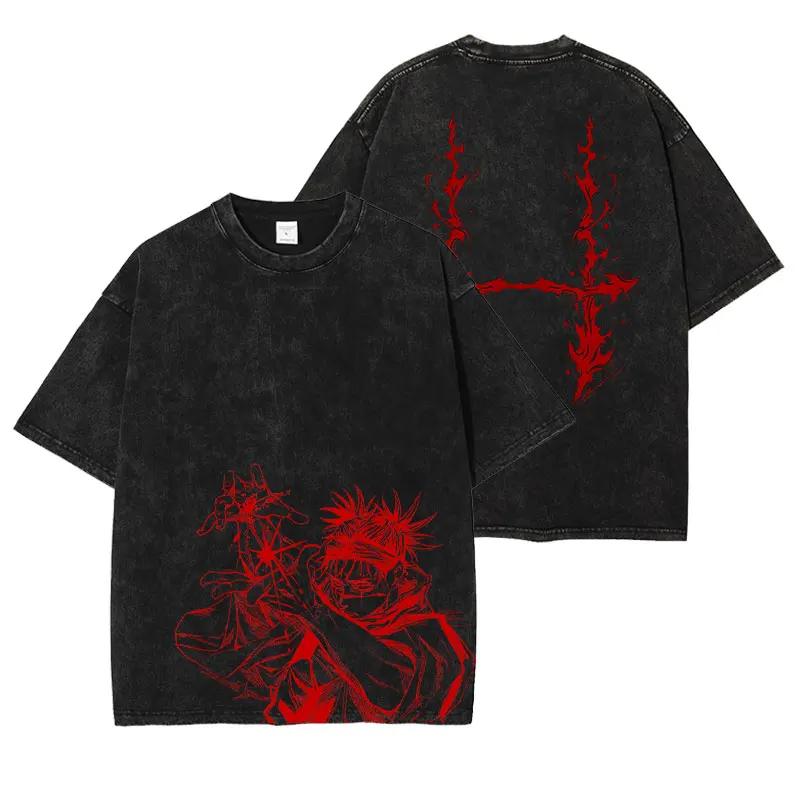 Anime Jujutsu Kaisen Trička Vintage Prané CHOSO Tričko Oversized Krátký Rukáv Fushiguro Toji Sukuna Gojo Saturo Trička Pánské