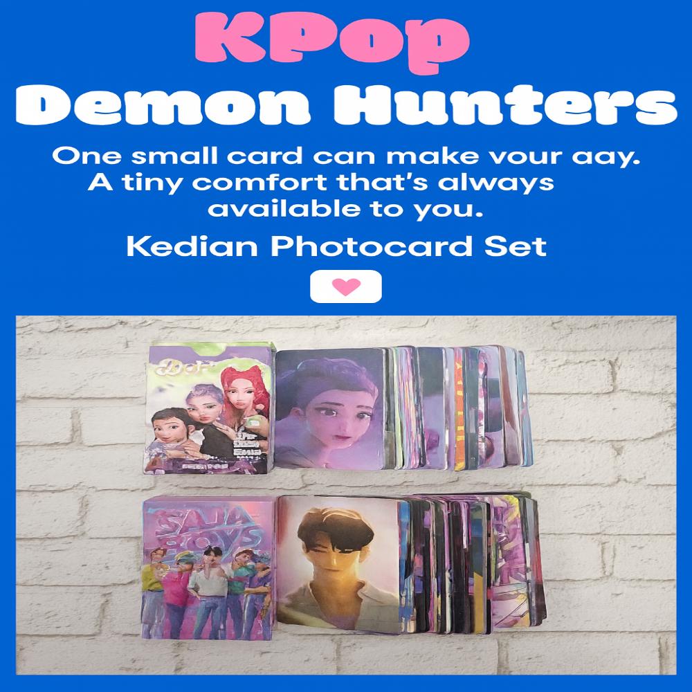 K-POP Łowcy Demonów Najlepsza Kolekcja Photocards: HUNTRIX, LION BOYZ, & DERPY (PO ZESTAW 50 SZTUK)