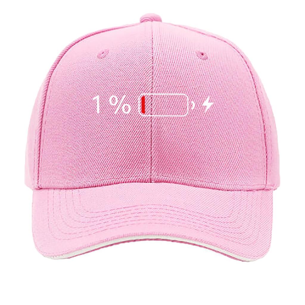 Low Battery Red Bar Outline Graphic Sandwich Baseball Cap Sun Cap Outdoor Workouts Hat