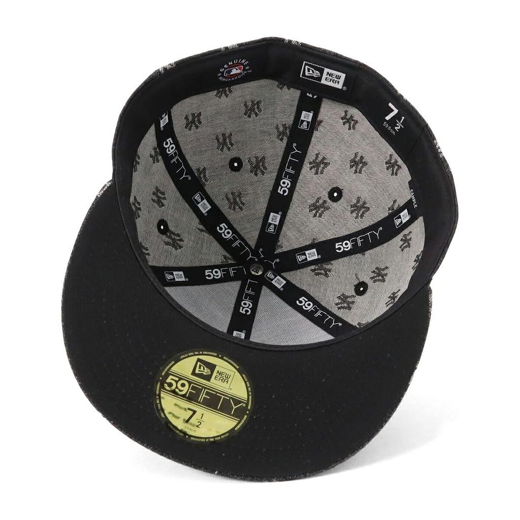 Cap 59FIFTY MLB Monogram Jacquard NY 7 5950 MLB JAQ NEYYAN BLK CHR 14388853 NER36C6673 [New Era] Schwarz/Chrom 1/2