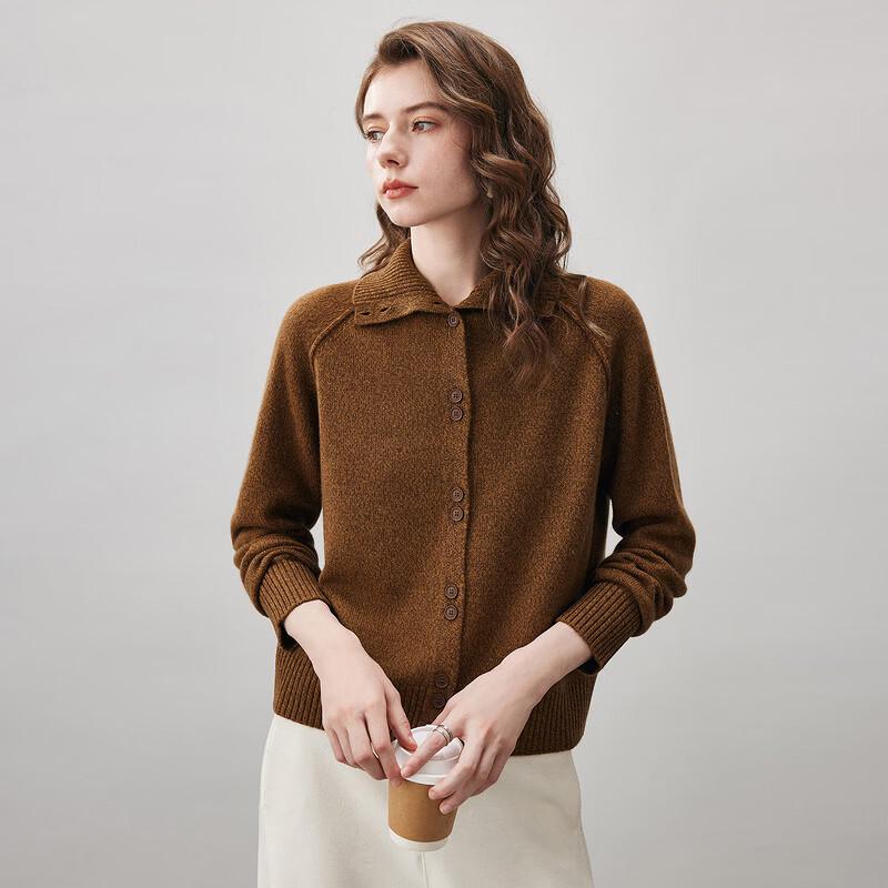 Komong Boka Women's Thickened High-Neck Wool Cardigan