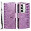 For Xiaomi Redmi 15 4G (EU) (171mm) Leather Case Wallet Stand Grids Imprinted Phone Cover with Strap