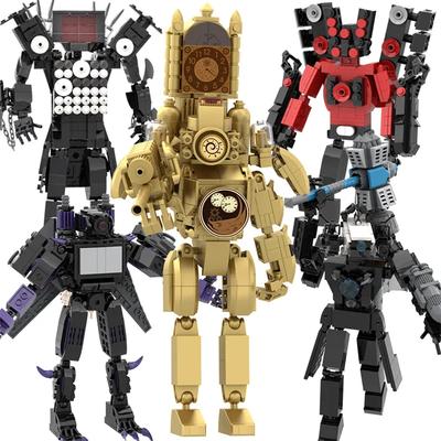Creative Titan Series Skibidi Toilet Building Blocks Set Clock TV Man Model DIY Bricks Toys For Children Christmas Kids Gifts