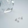 Fleur Flower September Birthstone Sapphire Earrings in Sterling Silver Gift Box Cloud-jewelry (925) [Wooden Included] FCE-1S