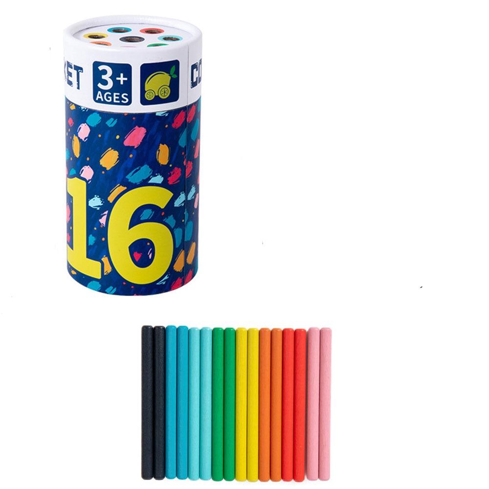 

Wooden Color Classification Cognition Cup Montessori Colored Wooden Stick Toy Hands-on Game Style1