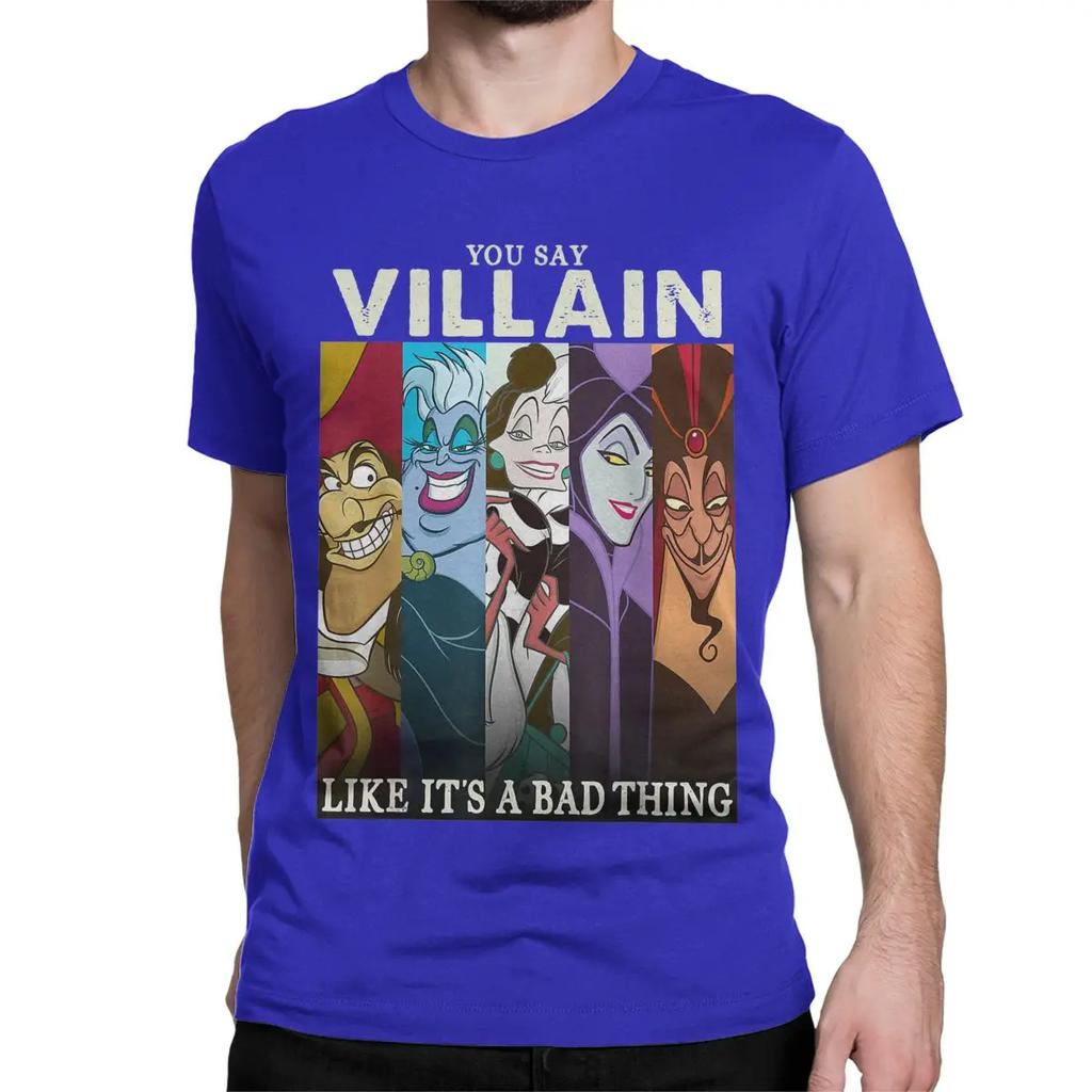 Disney Villains T-Shirt for Men Women Colorful Group Humor Graphic Humor Pure Cotton Tees Short Sleeve T Shirts Graphic Clothing