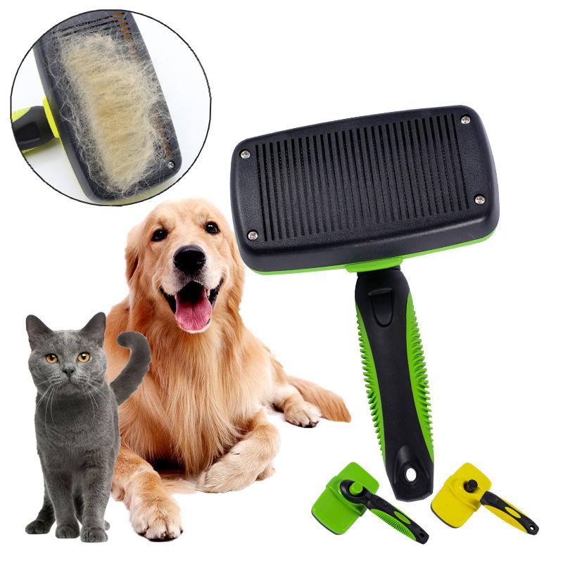 Pet Stainless Steel Needle Comb Self Cleaning Brush Clean Grooming Comb Dog Care Open Knot Comb Cat Automatic Telescopic Comb
