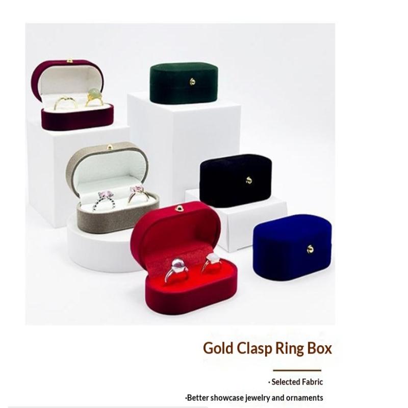 1 Pcs Felt Ring Box Mini Portable Ear Stud Jewelry Box Wedding Ring Pair Box Jewelry Storage Box