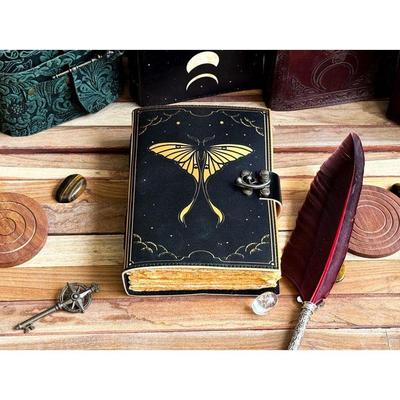 Diario di pelle Farfalla Quaderno per scrivere Sketchbook libro degli incantesimi vuoto poesia Taccuino libro da viaggio per Uomini donne Regalo