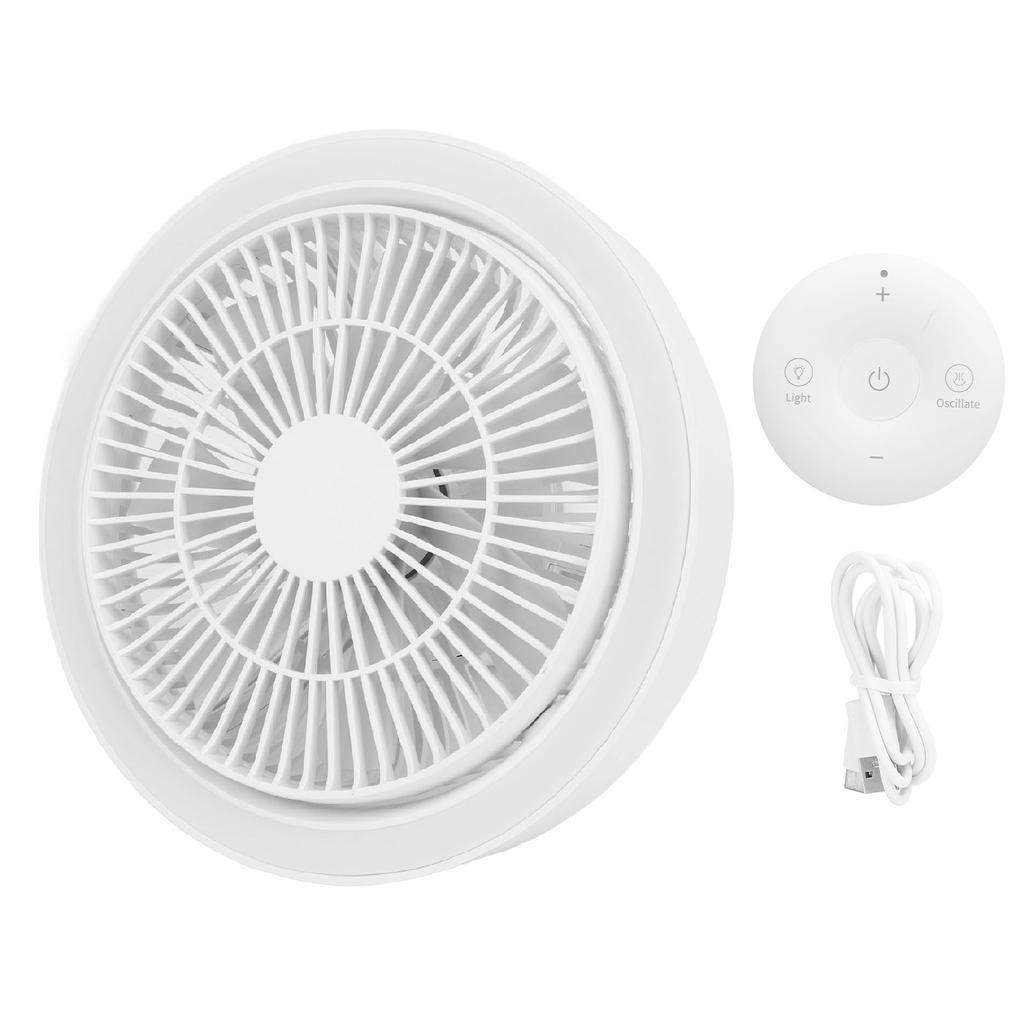 LED Camping Hanging Fan Rotatable 4000mAh Rechargeable 3 Levels Brightness Remote Control Tent Light Fan