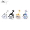 Alisouy 2pcs 3-6mm Ear Stud Earrings Hypoallergenic Round Cubic Zirconia Stainless Steel CZ Girls High Quality Women Earrings