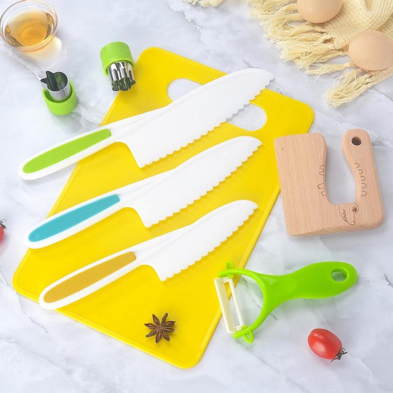 Toddler Kitchen Set Montessori Kitchen Tools for Kids Cooking Set Toddler Kitchen Accessories Real-Toddler Safe Knives Set
