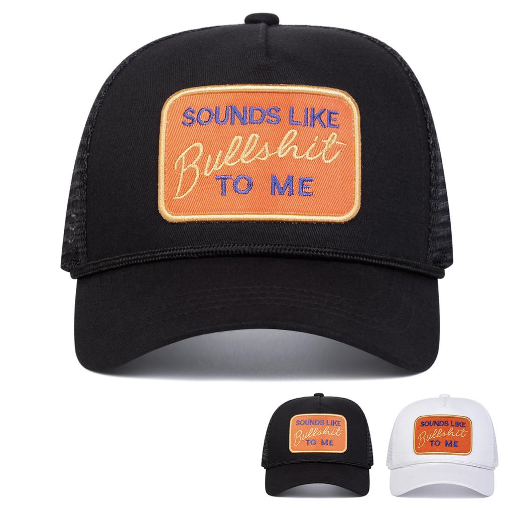 Unisex BULLSHIT Letter Embroidery Baseball Net Caps Spring Summer Outdoor Adjustable Casual Hats Dad Hat Sunscreen Hat