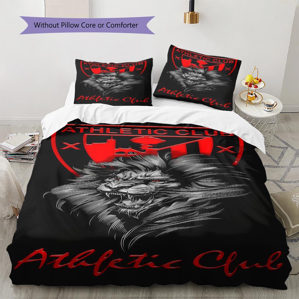 Bilbao logo Patrón Juego de Ropa de Cama Colcha Colcha Funda de Almohada Decoración del Hogar Regalo de Cumpleaños (1 * funda nórdica + 2 * fundas de almohada, sin núcleo)