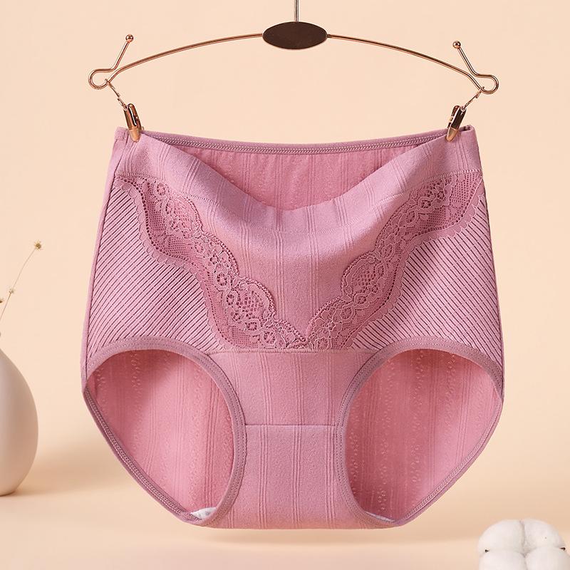 Plus Size Women Cotton Anti Bacterial Breathable Middle Aged Mother High Waist Briefs