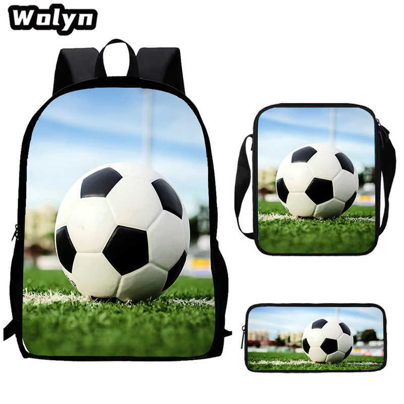 Football School Bag High Definition Waterproof Printing Multi-Functional Load Reduction Ridge Backpack