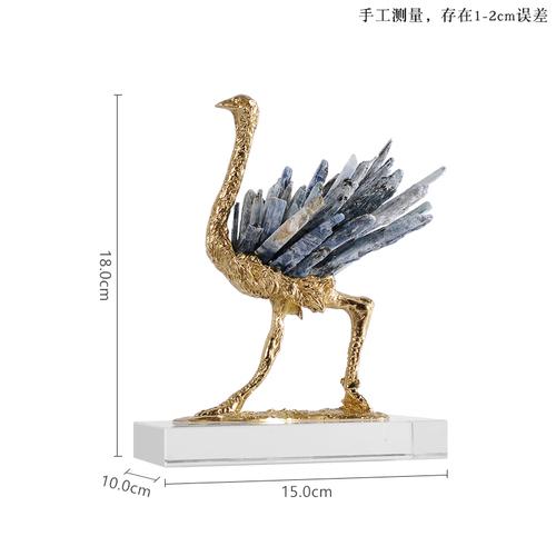 Modern Yaratıcılık Metal Simülasyon Hayvan Kuş Turna Çin Tarzı Bakır Altın Kristal El Yapımı Zanaatları Modern Ev Dekorasyonu