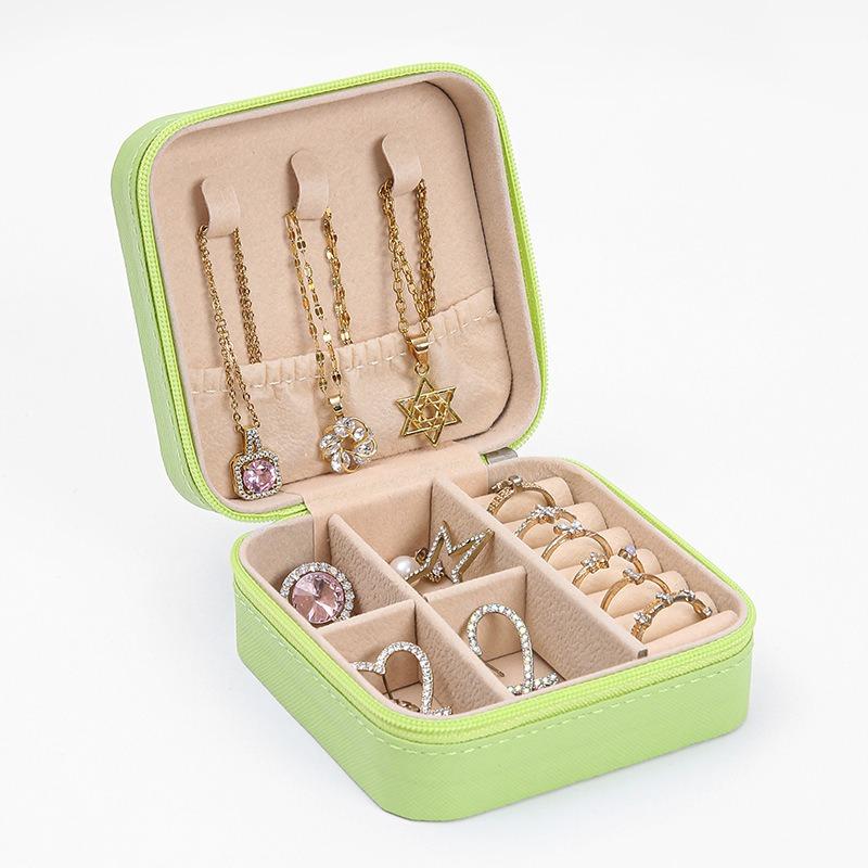 Jewelry storage box High-grade anti-oxidation stud earrings, necklace, jewelry ring grid desktop large-capacity display box