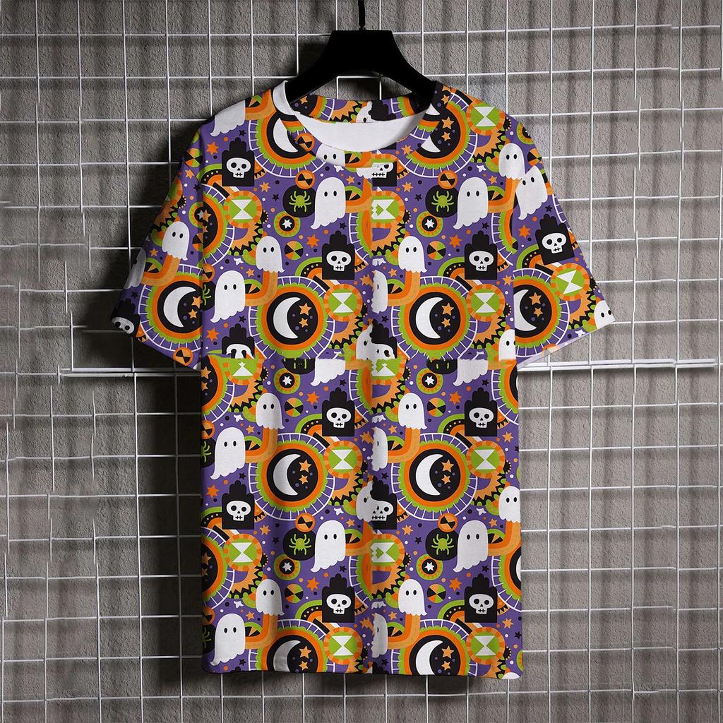 Halloween Kürbiskopf Druck Herrenbekleidung Freizeit Übergroßes T-Shirt Herren Vielseitig Trendig und Bequem y2k Oberteile T-Shirt