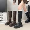 [Fanfna] Retro Style Simple Letter Boots Women's 2025 Autumn New Thick-soled High-end Knight Boots Boots Boots