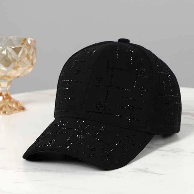 2023 Spring New Women Rhinestone Letter M Baseball Caps Adjustable Hip Hop Fashion Shiny Hats Outdoor Travel All-match Caps