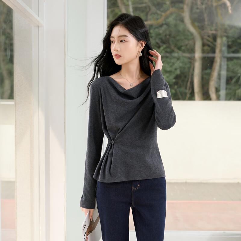 Sancai schulterfreies Strickoberteil mit langen Ärmeln