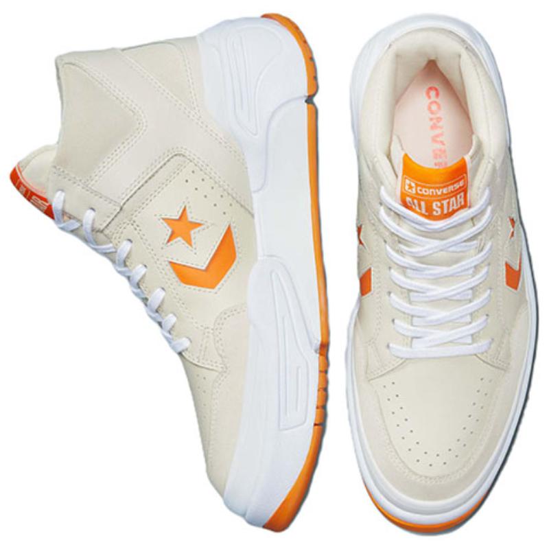 Converse Weapon Series CX Seasonal Egret High Top Retro Basketball Shoes Unisex Rice Orange
