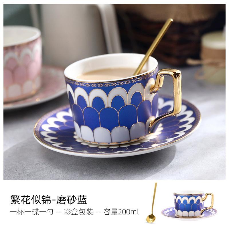 British Light Luxury Ceramic Coffee Cup European Small Luxury Coffee Cup Saucer Set Household High-End Cup Water Cup