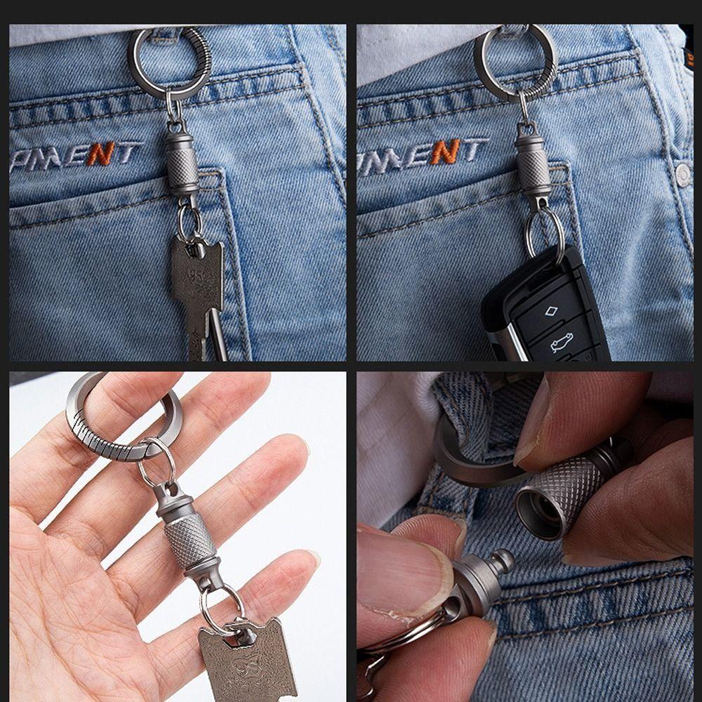 360 Degree Rotation Titanium Zinc Zinc Alloy Keychain Multifunctional Rotate Buckle Car Keychain Camping