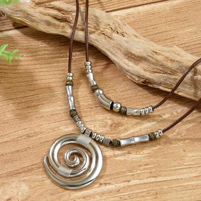 Bohemian Long Necklace With Swirl Pendant For Women Beach Vacation Retro Fashion Jewelry