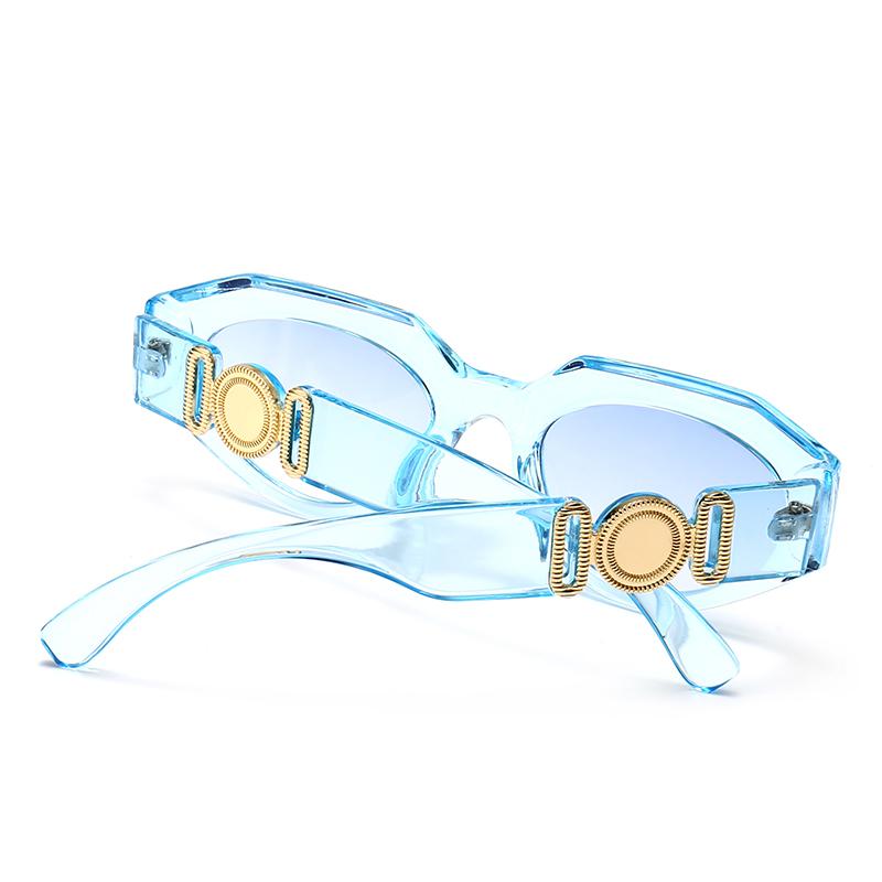 New Cross-Border Metal Inlaid Square Sunglasses Trendy Street Photography Modern Charm Retro Sunglasses 21004