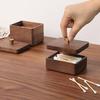 Walnut Wood Cotton Swab Jar Portable Floss Stick Organizer  Oral Cleaning Tools