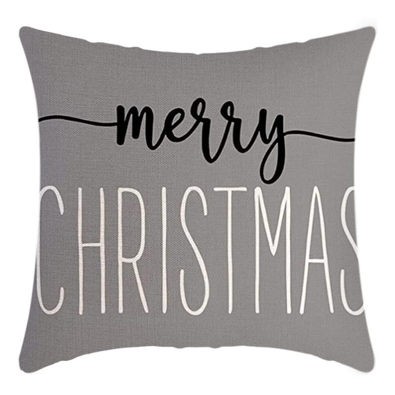 New Christmas Pillowcase Letter Linen Print Home Sofa Pillowcase Bedside Pillowcase