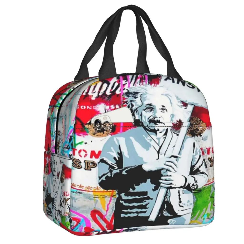Bunte Katze Tragbare Lunchboxen für Frauen Wasserdicht Pop Art Kühltasche Thermisch Isoliert Lunchtasche lunchbag