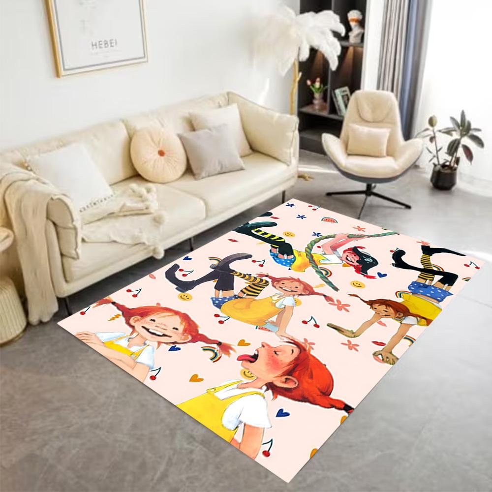 Pippi Adventures Floor Rug Office Rug Design for Game Room Balcony Playrooms Decorate room Anti-slip Rug Anime Office Decor Spiritual Gift